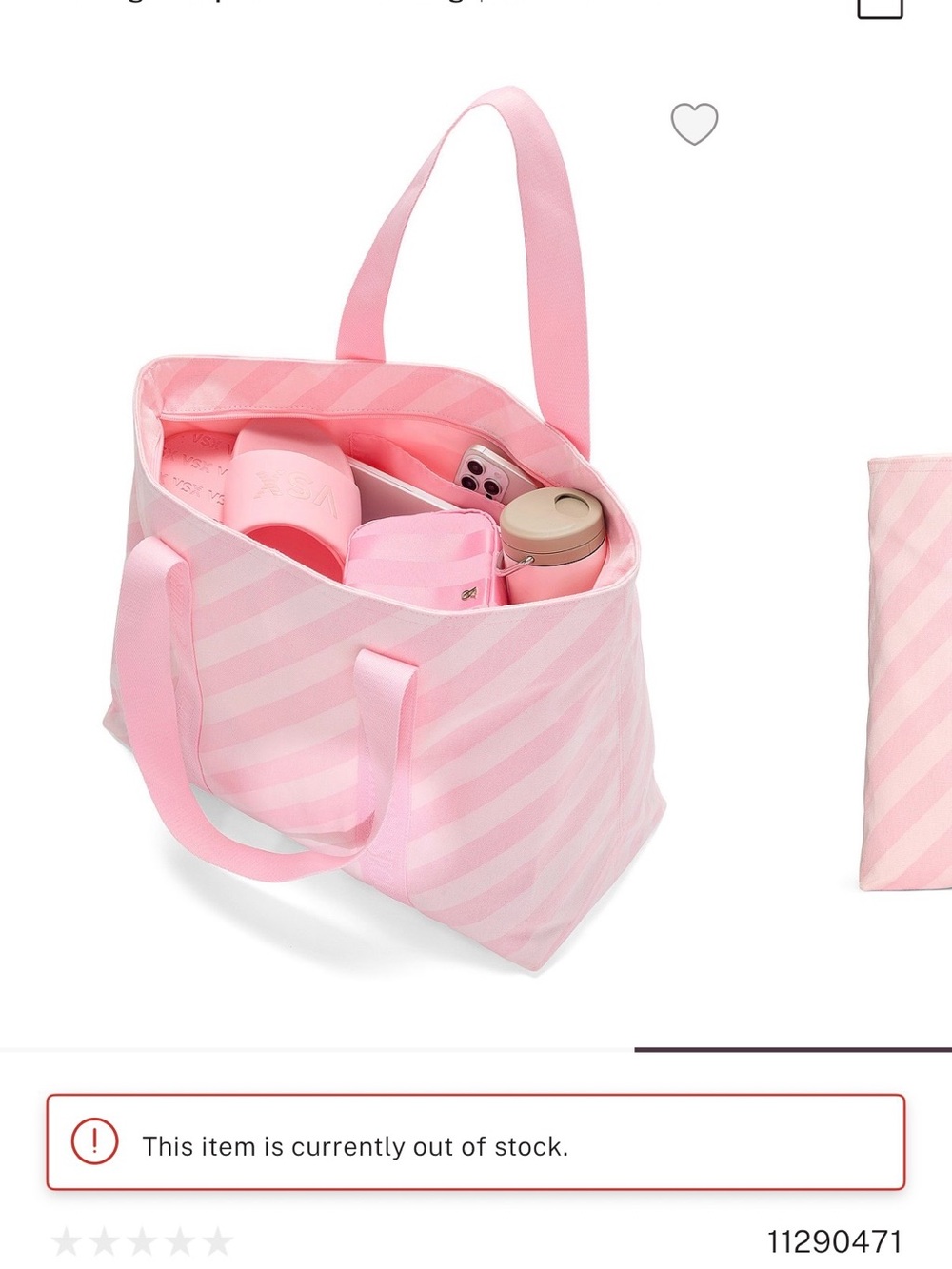 Victoria's Secret Pink Striped Tote Bag